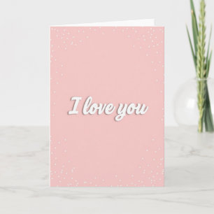 Carte rose pailletée 'Je t'aime'
