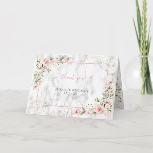 Carte Rose Pâle Doré Feuillage Rose Poussiéreux Floral M