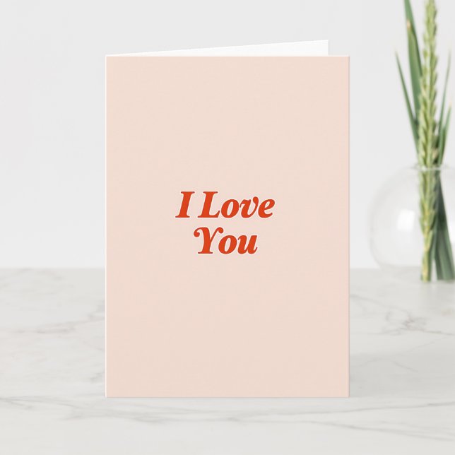 Carte Rose Pâle Je T'Aime (Devant)