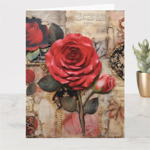 Carte Rose Parisienne Vintage