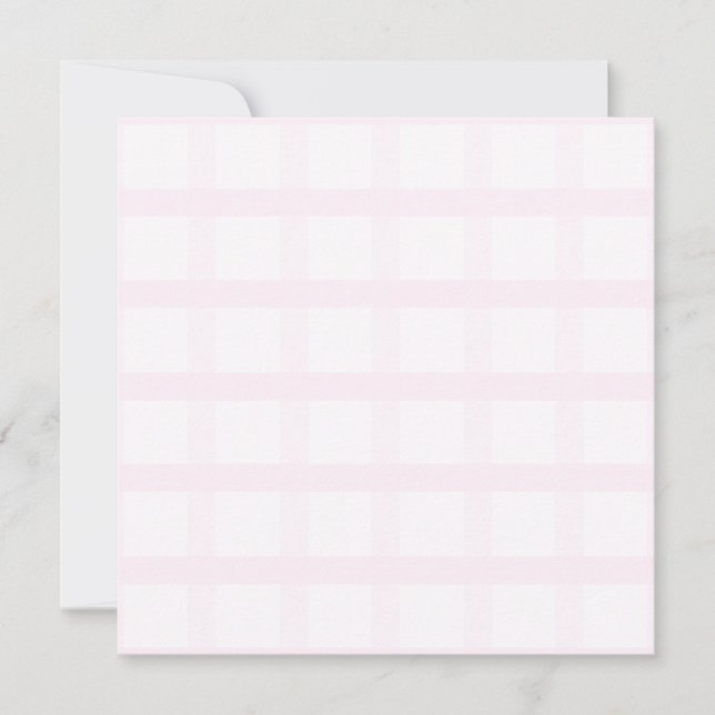 Carte Rose pastel et rose quartz rose motif gingham (Devant)