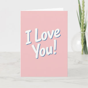 Carte rose pastel « Je t'aime »
