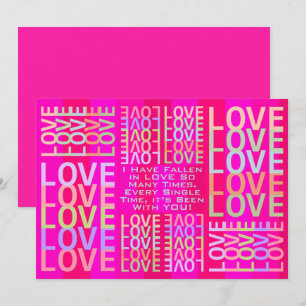 Carte Rose Personnalisé "AMOUR"