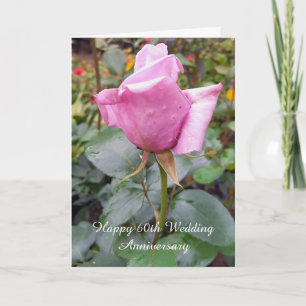 Carte rose personnalisée 60e anniversaire Mariage