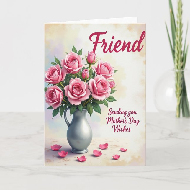 Carte Rose Pitcher Mothers Day Card (Devant)
