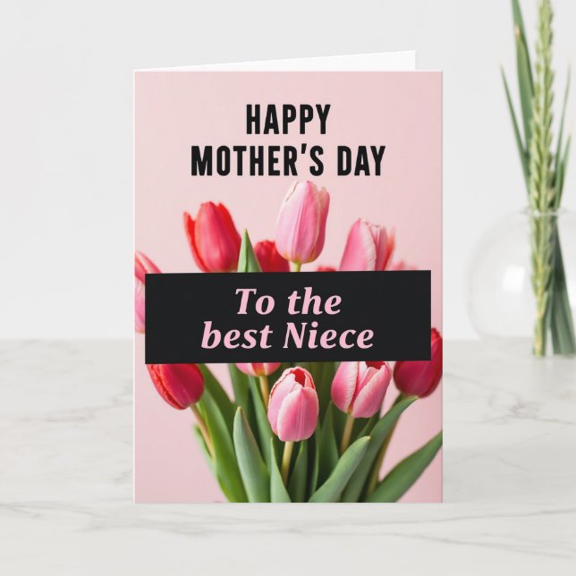 Carte rose pour la meilleure nièce du monde (Devant)