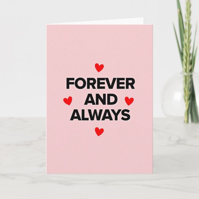 Carte Rose Pour Toujours Et À Jamais (Devant)