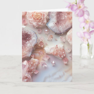 Carte Rose Quartz Crystal | Love Stone Pink  Photo Card