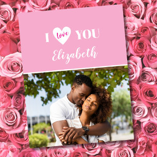 Carte Rose Romantique 5 Photo Je T'Aime Saint-Valentin