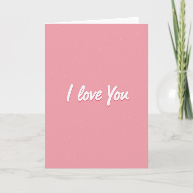 Carte rose romantique 'Je t'aime' (Devant)