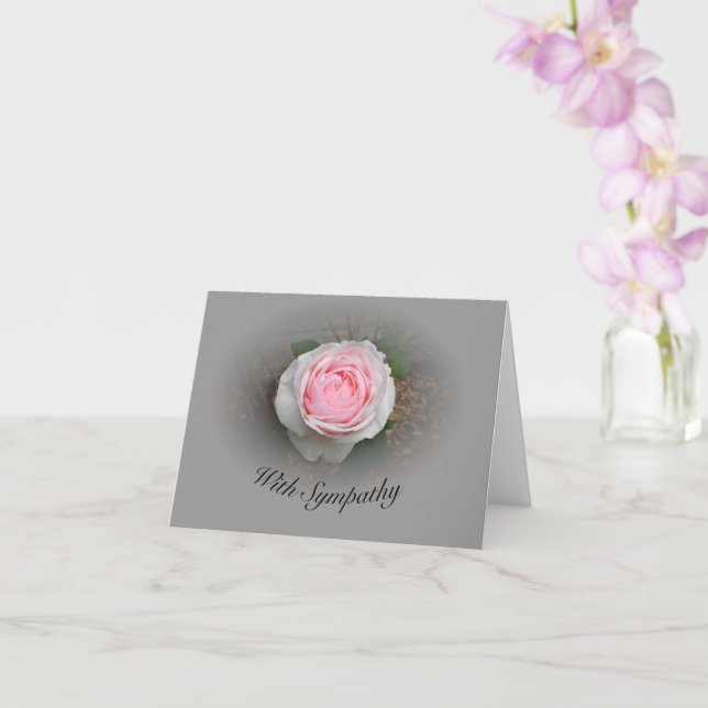 Carte Rose rose avec vignette grise (Orchidée)
