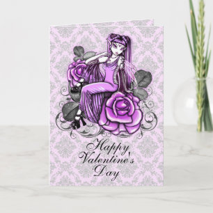 Carte rose rose de Fae de jour de Valentines de