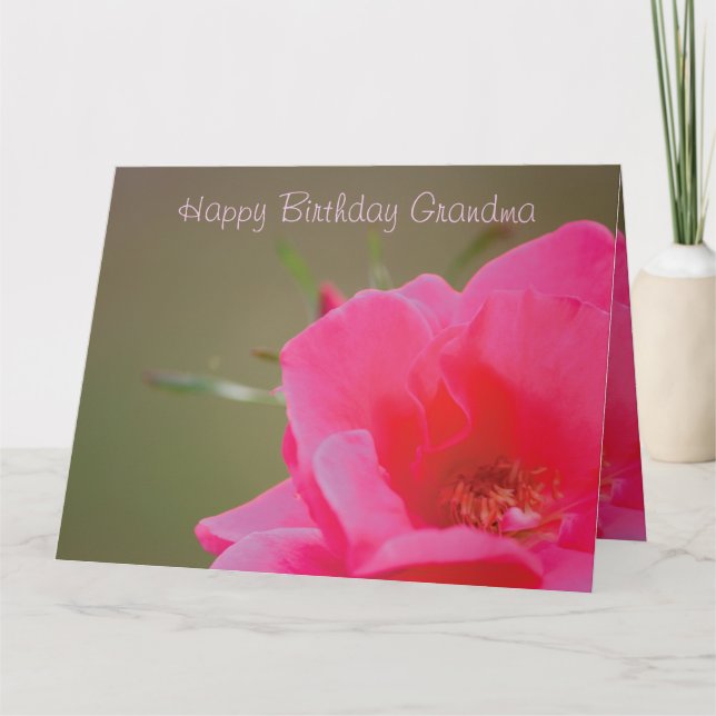 Carte Rose rose joyeuse grand-mère d'anniversaire (Devant)