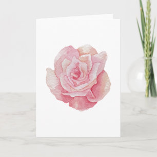 Carte Rose rose pâle (blanc) Délicat à la main