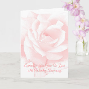 Carte Rose rose personnalisée 65e anniversaire de Mariag