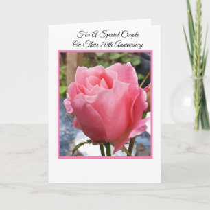 Carte Rose rose personnalisée 70e anniversaire de Mariag