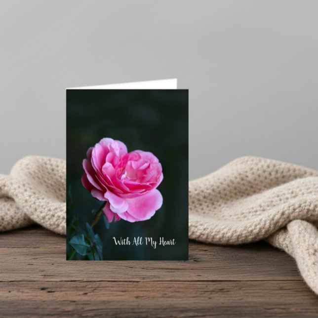 Carte Rose rose simple pour la Saint-Valentin (Créateur téléchargé)