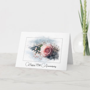 Carte Rose rose sur piano pour le 70e anniversaire