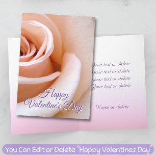 Carte Rose rose vierge Texte personnalisé Élégant Chic V
