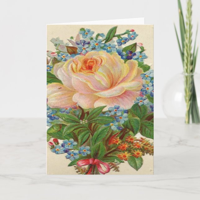 Carte Rose rose vintage, Joyeuse mère d'anniversaire (Devant)