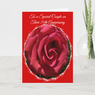 Carte Rose rouge - 70e anniversaire Mariage personnalisé