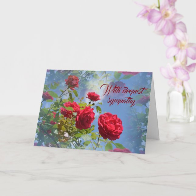 Carte Rose rouge - Avec profonde sympathie (Orchidée)