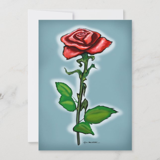 Carte Rose rouge simple (Devant)