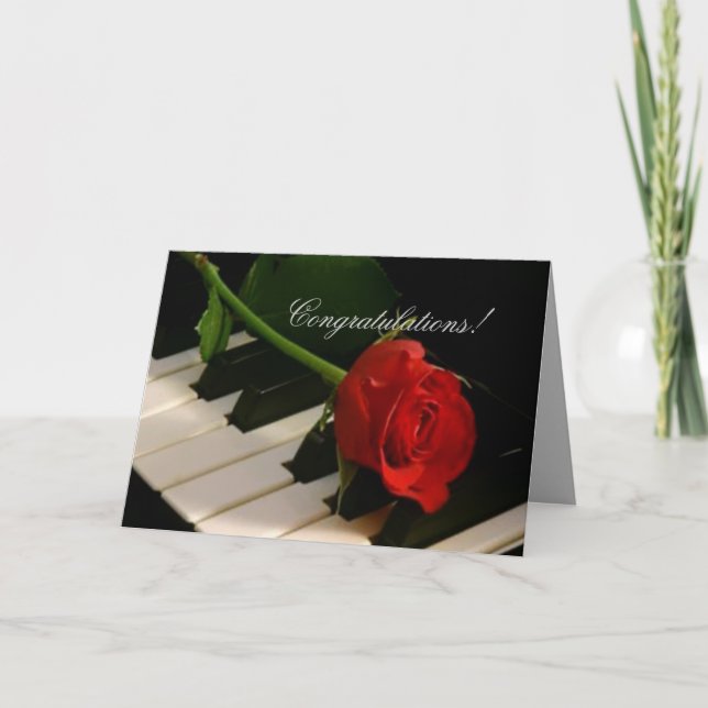 Carte Rose rouge sur Piano Keys-Bravissimo! (Devant)
