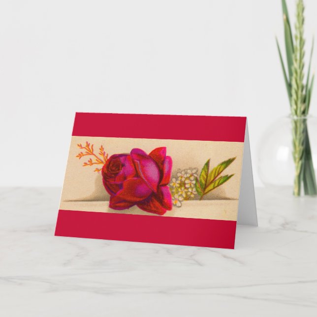 Carte Rose rouge victorienne (Devant)