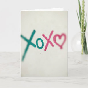 Carte rose turquoise Xoxo sincère
