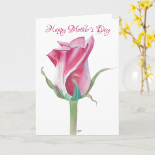 Carte Rose unique pour la fête des mères