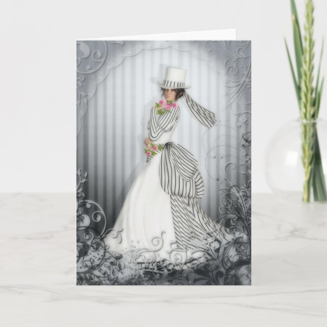 Carte rose victorienne (Devant)