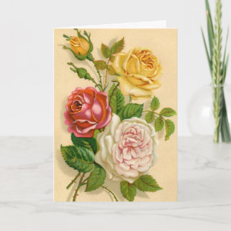 Carte Rose vintage, Anniversaire allemand