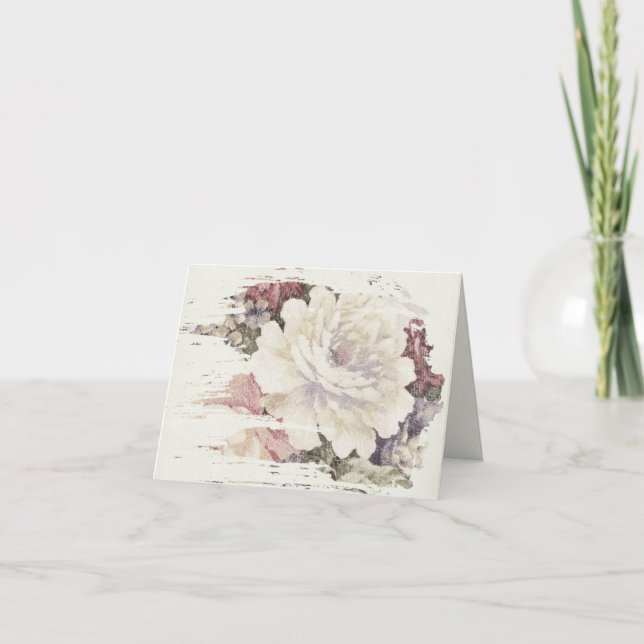 Carte Rose vintage Tapestry Design Note Card (Devant)