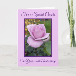 Carte Rose violet Personnalisé 20e anniversaire de Maria