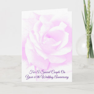 Carte Rose violet Personnalisé 65e anniversaire Mariage