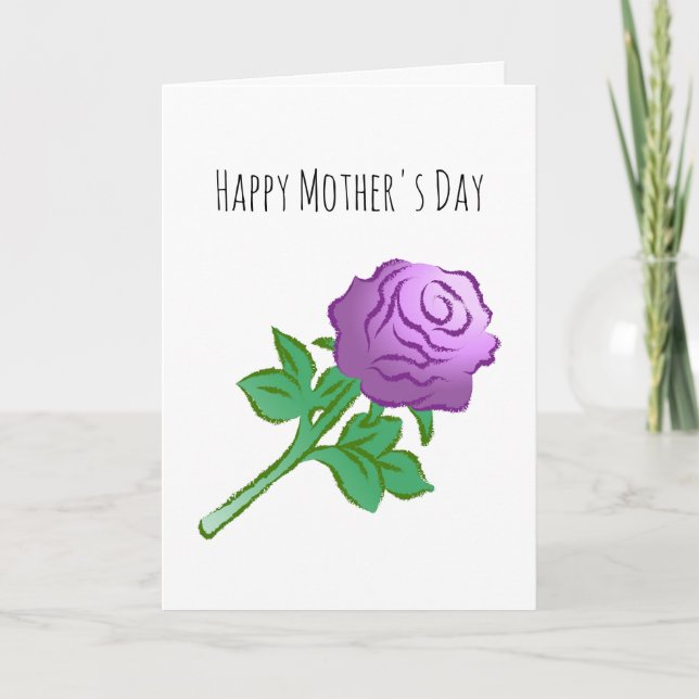 Carte Rose Violette Gracieuse (Devant)