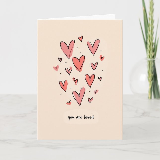 Carte Rose Vous êtes aimé (Devant)
