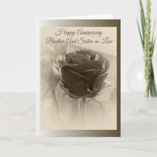 Carte Rosebud Brother And Wife Personalised Anniversary