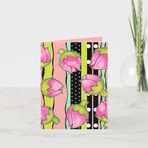 Carte Rosebud Joy couleur motif Note Card