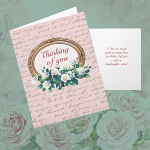 Carte Roses Anciennes Lettre Antique Vous Pense à Vous