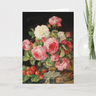 Carte Roses and cherries oil painting