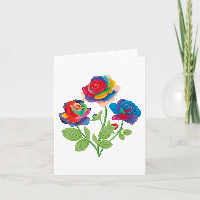 Carte Roses arc-en-ciel (Créateur téléchargé)