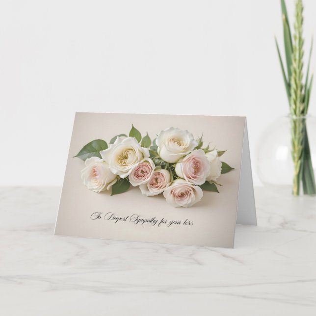 Carte Roses Blanches et Rouges Clair Sympathie (Devant)