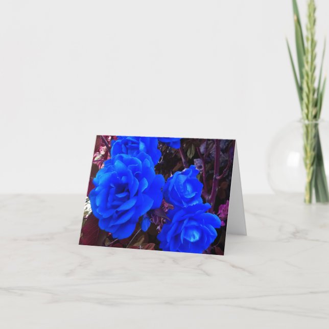 Carte Roses bleu électrique (Devant)