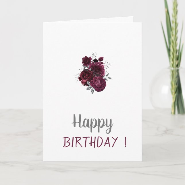 Carte Roses Bourguignonnes Anniversaire (Devant)