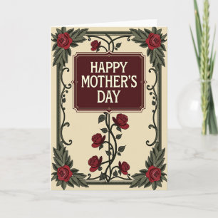 Carte Roses Cramoisies en Velours