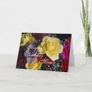 Carte Roses d'anniversaire de maman