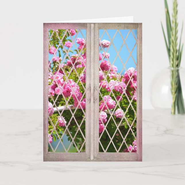 Carte Roses dans la fenêtre (Devant)