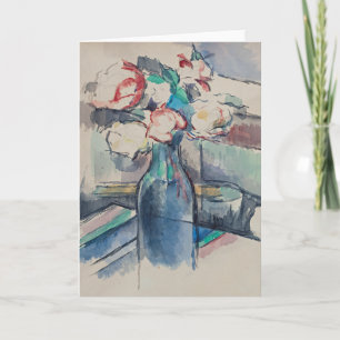 Carte Roses dans une bouteille par Paul Cezanne